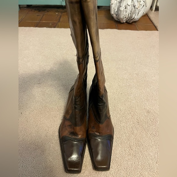 Women’s Zita Maria patchwork leather boots with side zipper. Size 8.5 - Picture 4 of 10